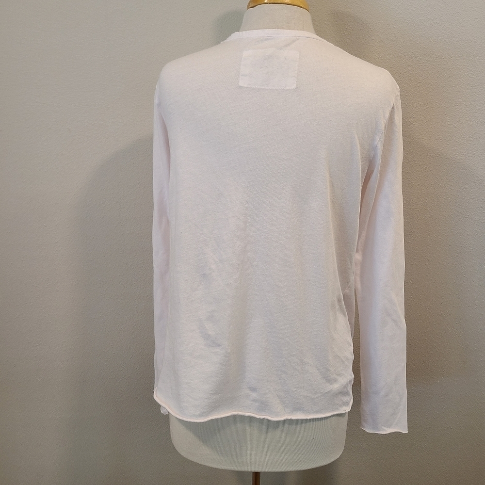 Frank & Eileen Tee Lab Split Hem Long Sleeve Pink Tee - Picture 5 of 6